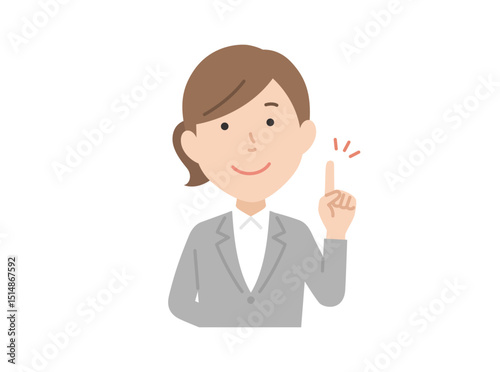 指をさす,スーツ女性