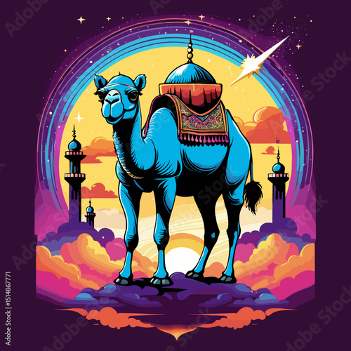 idul adha camel logos, moslem qurban