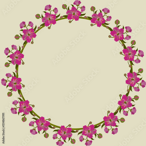 Background Flower Wreath, Vector flower 