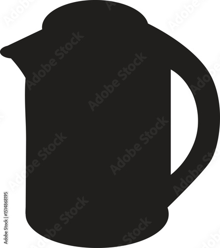 Black Silhouette Teapot Icon for Kitchen Design