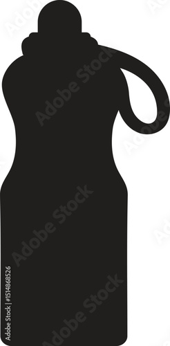 Black Silhouette Water Bottle Icon for Outdoor Design