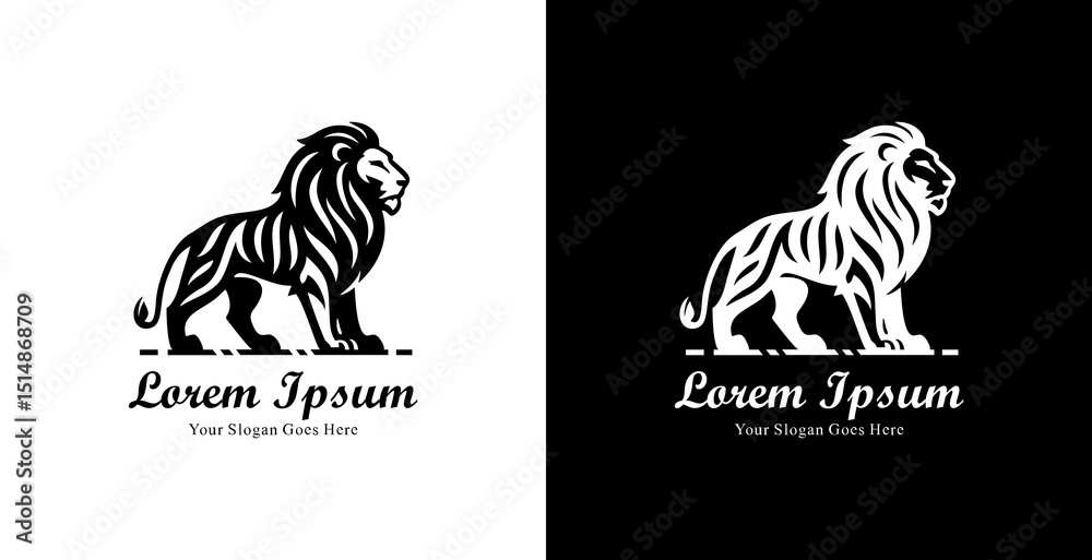 Fototapeta premium Lion logo design with modern tribal style