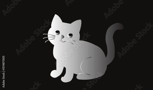 Cat emoji icon vector image.