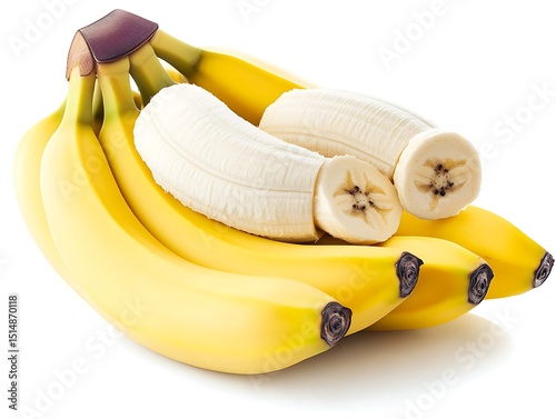 Bunch of Bananas on White photo