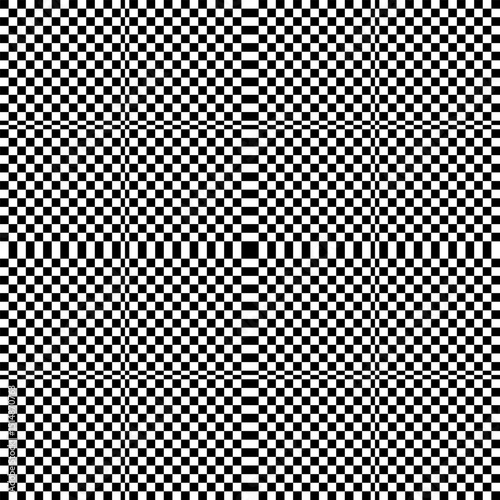 Abstract Seamless Geometric Checked Black and White Pattern.