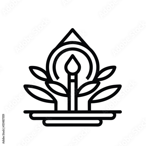 Irrigation System Icon Outline A Vector Illustration of a Sprinkler Head Ideal for Gardening and Agricultural Designs