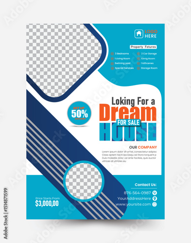 
Dream House for Your Family Real Estate Flyer Design