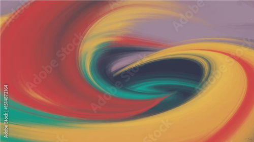 Abstract art with bold swirls of summer hues in vibrant colors