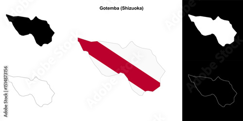 Gotemba (Shizuoka) outline map set