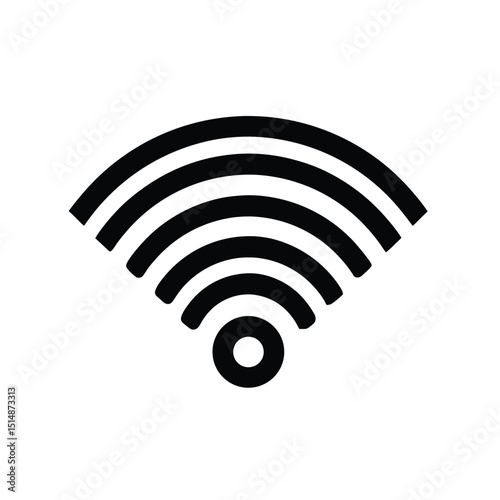 Wifi Symbol Silhouette Outline Vector on White Background Wireless Connectivity Icon for Technology and Communication Designs