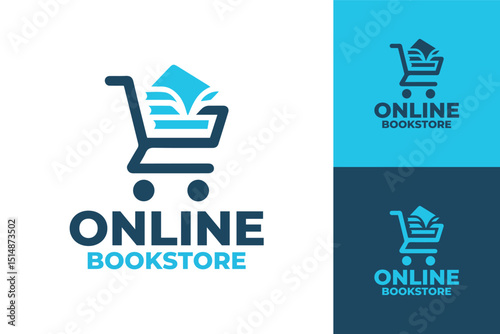 Sleek and Elegant Online Bookstore Logo Design for Digital Business