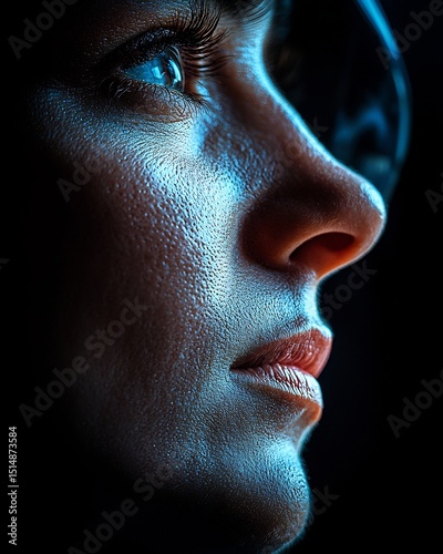 Medical worker face partially revealed they lower their mask dramatic lighting emphasizing contrast between past struggle new hope deep shadow highlight capturing raw emotion high detail telephoto
