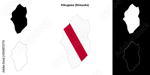 Kikugawa (Shizuoka) outline map set