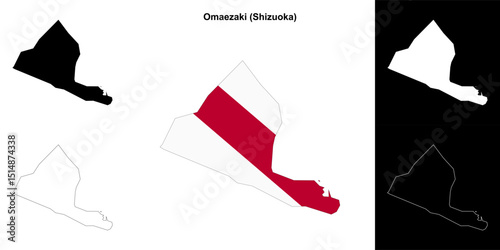 Omaezaki (Shizuoka) outline map set