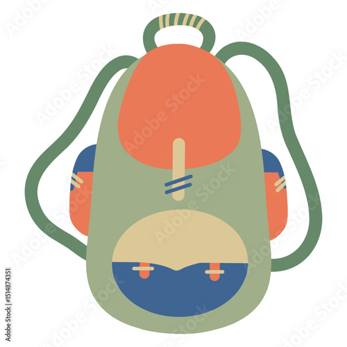 Cartoon backpack illustration, rucksack, bag