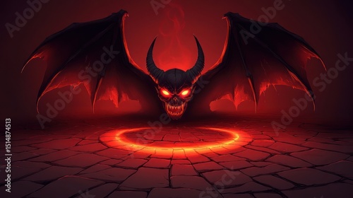 Demonic entity with fiery aura