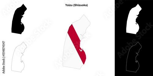 Yaizu (Shizuoka) outline map set