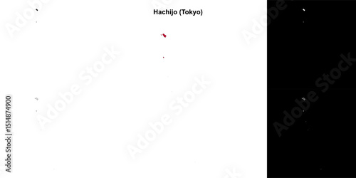Hachijo (Tokyo) outline map set