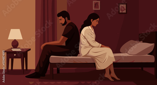 Illustration of a couple in conflict representing mental health, relationship issues, and reconciliation