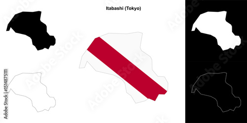 Itabashi (Tokyo) outline map set