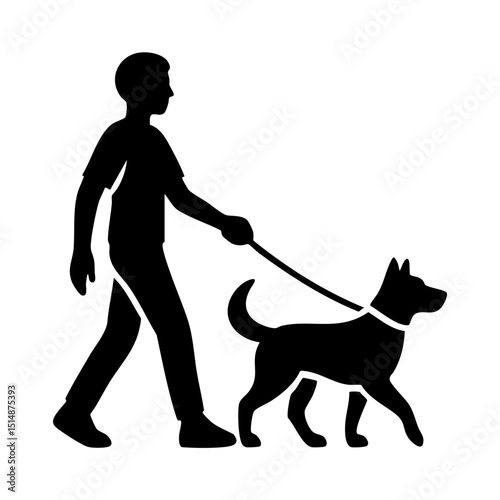Man walking dog on leash icon