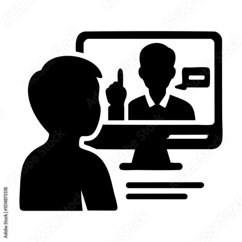 Child attending virtual class on computer