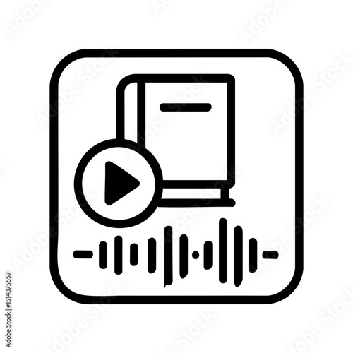 Audiobook and sound wave icon concept