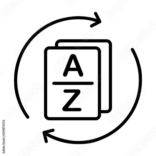 Language translation icon from A to Z