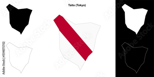 Taito (Tokyo) outline map set