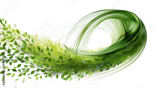 Green Wave isolated on white transparent background PNG