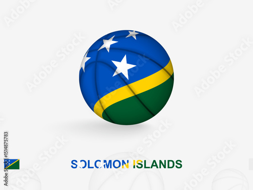Solomon Islands Basketball Concept with National Flag Design.