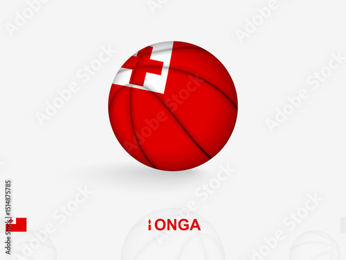 Tonga Basketball Concept with National Flag Design.