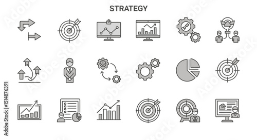 Strategic Planning Icons Business Strategy, Marketing, and Management