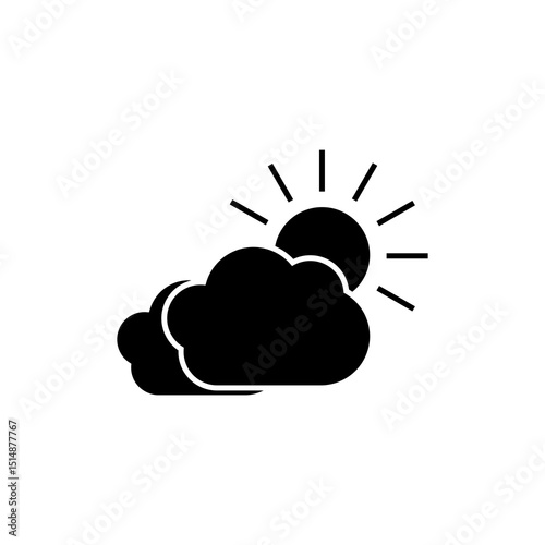 partly cloudy icon vector