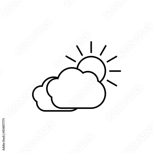 partly cloudy line icon