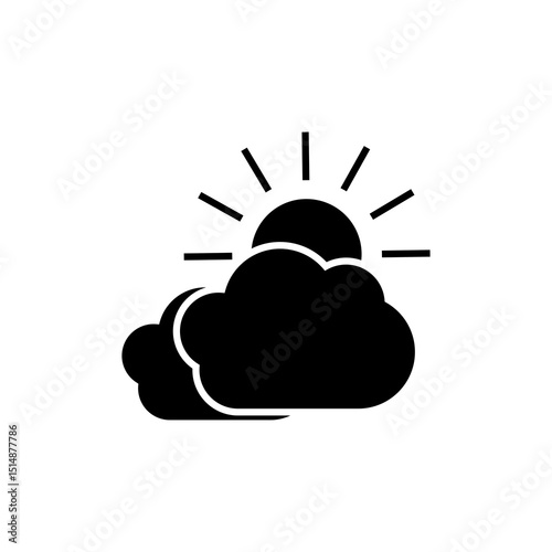 partly cloudy icon vector