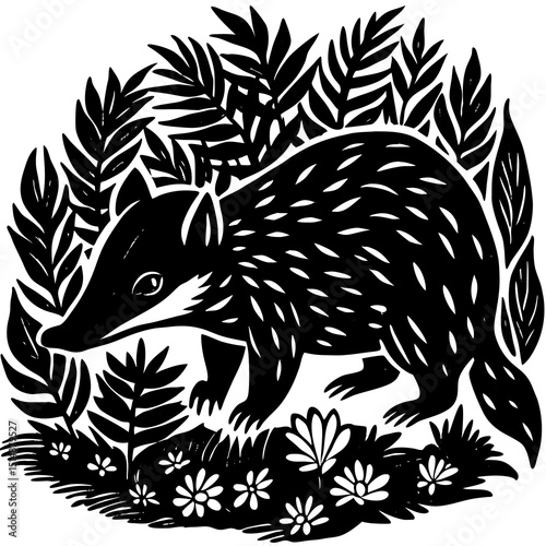 snuffling through underbrush