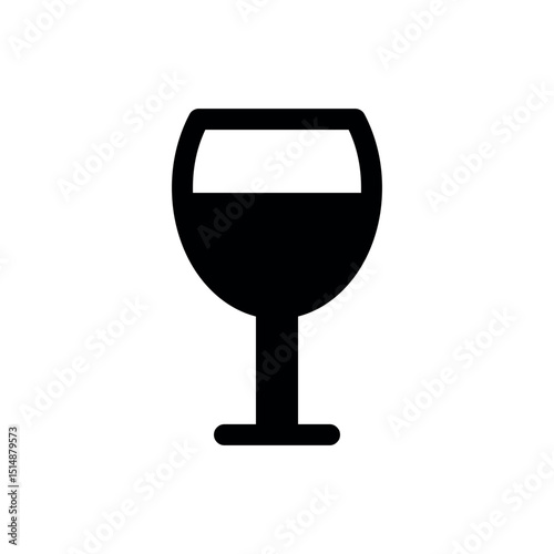 Illustration of wine glass icon vector illustration for alcohol beverage drink and restaurant menu symbol design element vector