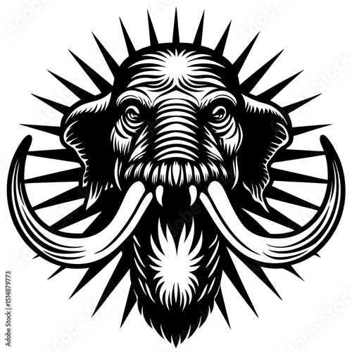 tusks gleaming bright