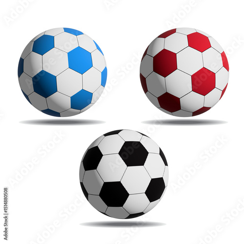 Soccer ball vector various color