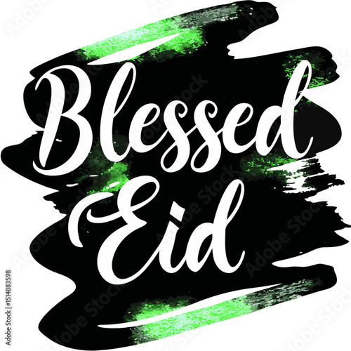 Handwritten brush script design reading "Blessed Eid" in soft, warm colors—perfect for festive digital use