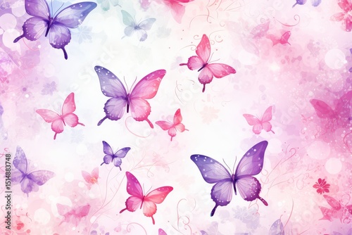 background of colorful butterflies