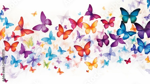 background of colorful butterflies