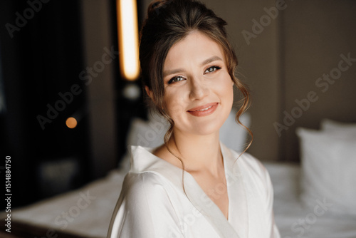 Billede på lærred morning make-up and preparation of the bride