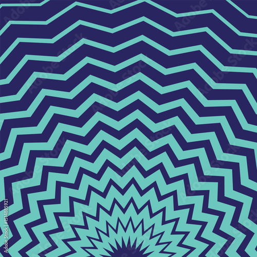  abstract geometric light blue colour thik to thin arc round zig zag pattern with blue background