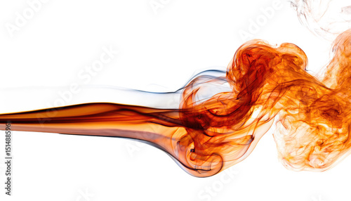 orange smoke flame isolated on white transparent background PNG