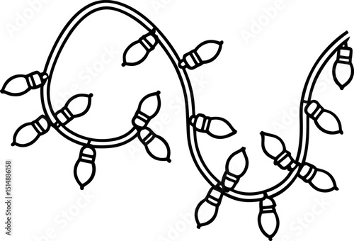 String of festive holiday lights decorative hanging bulbs for celebration, party, seasonal ornamentation, and illumination