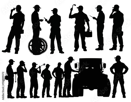 Silhouettes Of Diverse Male Professionals