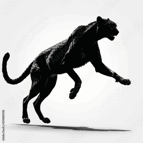 Wild Cat Silhouette Jumping