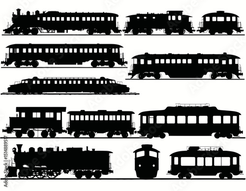 Vintage Transportation Silhouettes